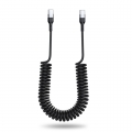 Gekrulde USB-C naar USB-C kabel - 1 meter - zwart